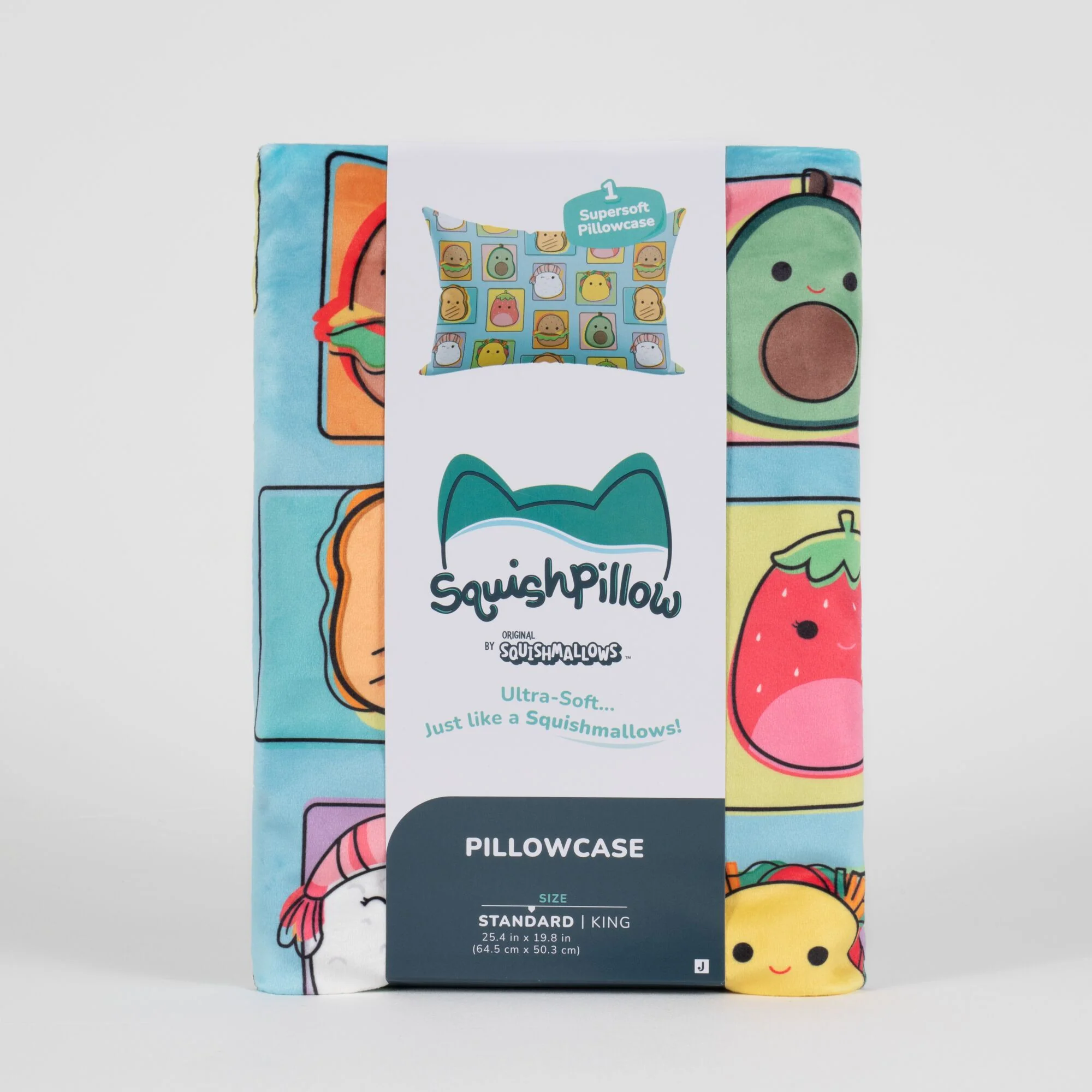 “Total Foodies” Teal SquishPillow Pillowcase (Standard) - Image 2